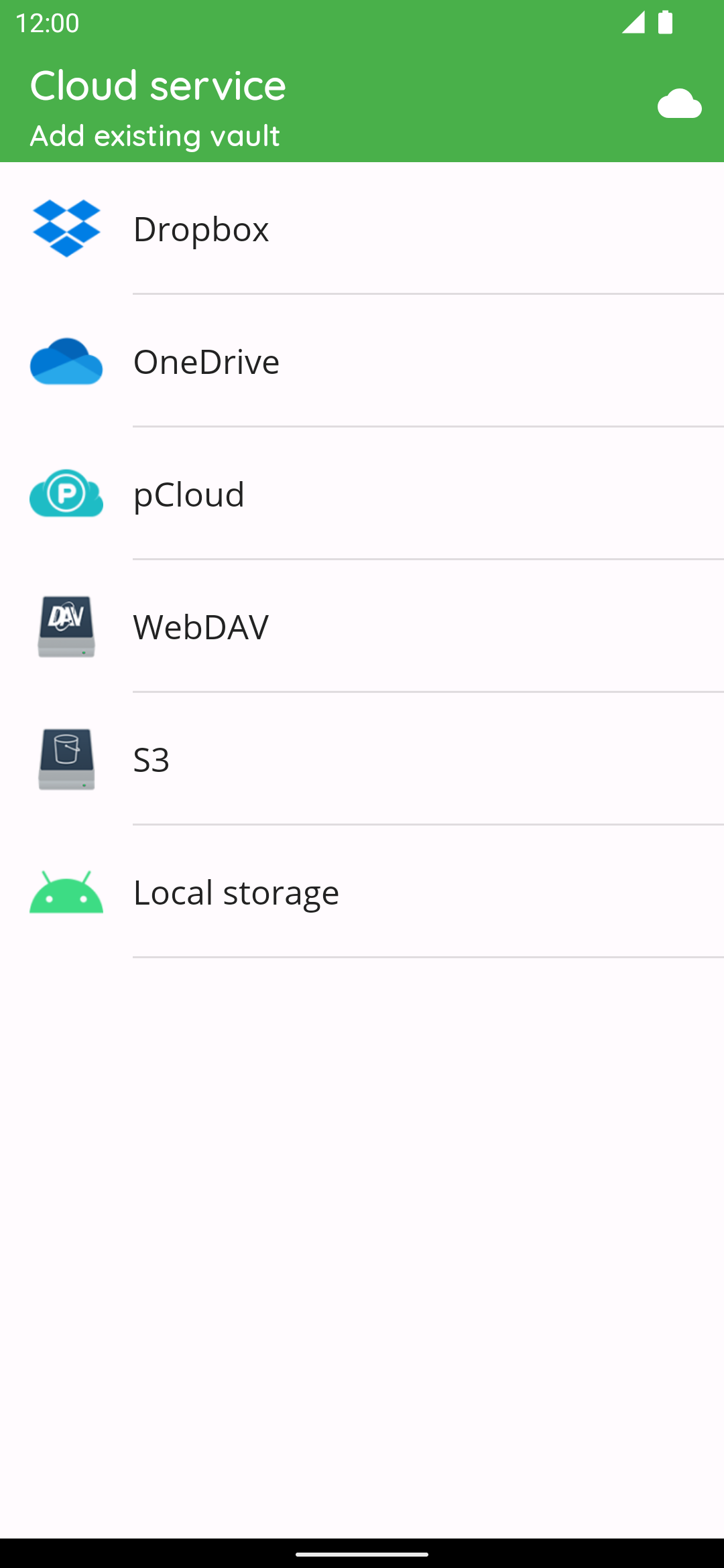 Cryptomator screenshot