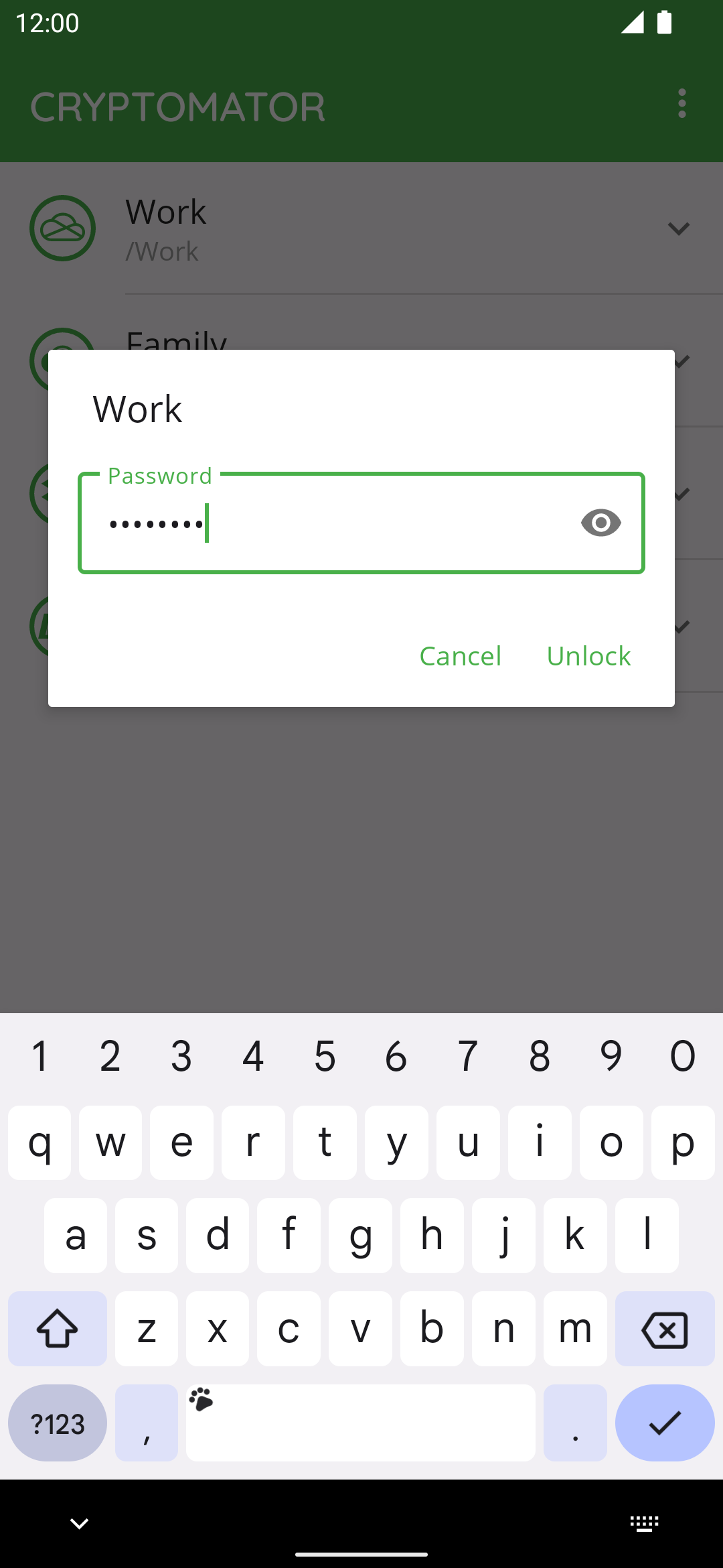 Cryptomator screenshot
