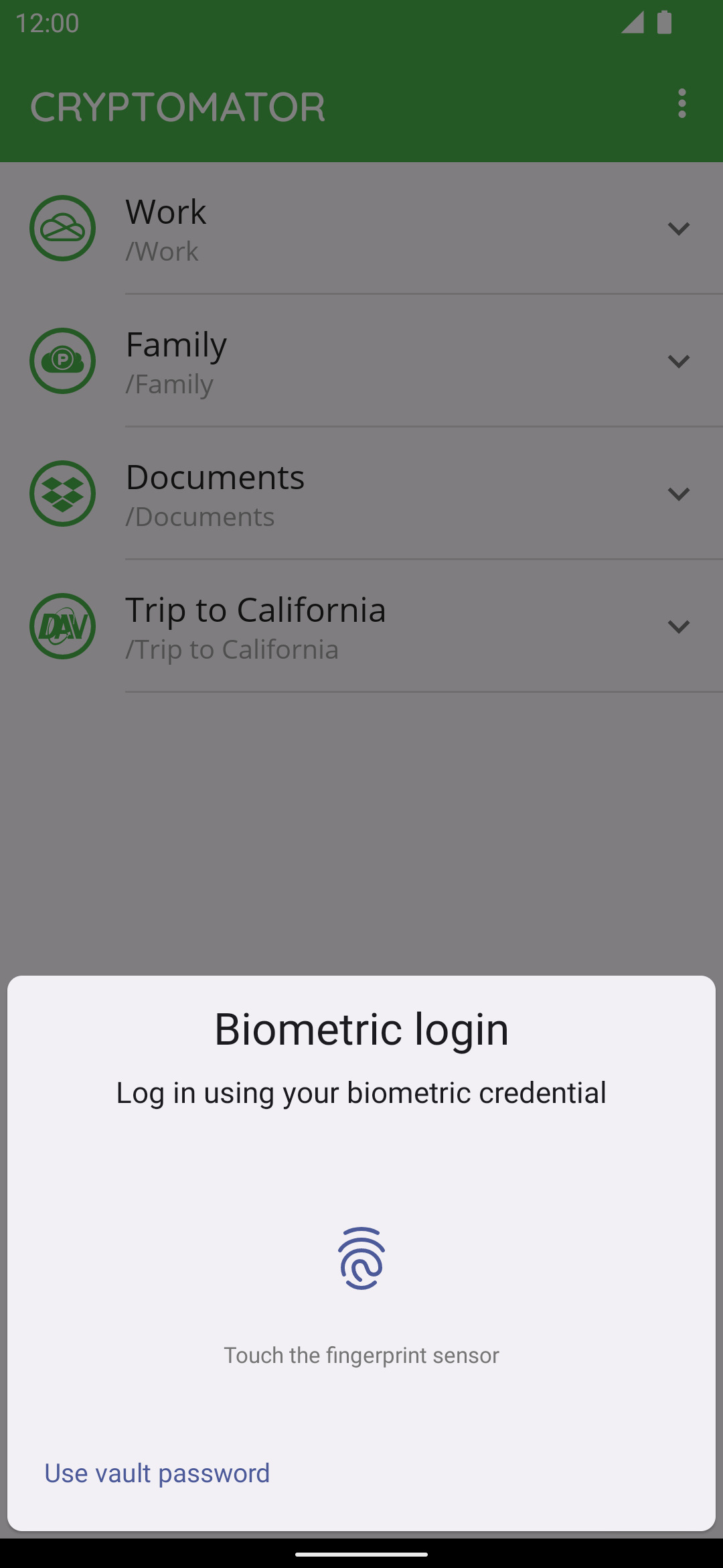 Cryptomator screenshot